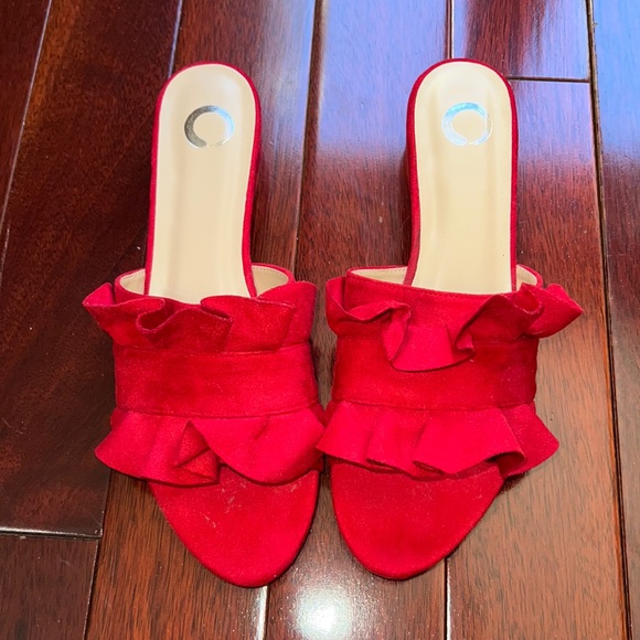 Red Ruffled Heels - Picture 1 of 6